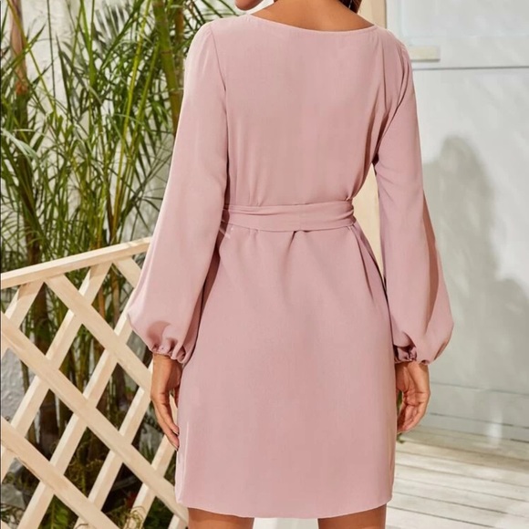 Boho lantern sleeve  belted dress - Picture 15 of 15